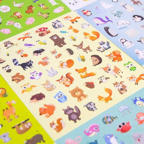FANCY LAND Animal Stickers for Kids Assortment Set 800 Count 16 Sheets 8 Themes Collection for Children Craft Party Favors in Saudi Arabia