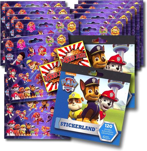 ملصقات PAW PATROL للحفلات - حزمة من 12 ورقة 240 ملصقا بالإضافة إلى 2 ملصق متخصص in Saudi Arabia