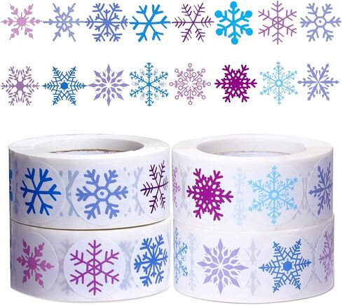 Miayon 2000 قطعة من ملصقات ندفة الثلج لعيد الميلاد، ملصقات ذاتية اللصق لعيد الميلاد، ملصقات يدوية لتزيين حفلات عيد الميلاد (16 طرازًا) in Kuwait