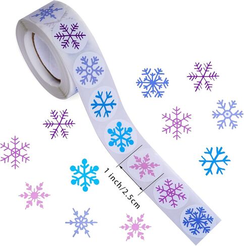 Miayon 2000 قطعة من ملصقات ندفة الثلج لعيد الميلاد، ملصقات ذاتية اللصق لعيد الميلاد، ملصقات يدوية لتزيين حفلات عيد الميلاد (16 طرازًا) in Kuwait