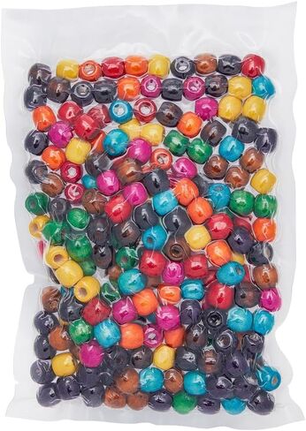 PH PandaHall 300pcs Colorful Wooden Beads, 10 Colors 10mm Painted Wood Beads Round Wood Spacer Beads with 4mm Large Hole for Jewelry Making Braiding Macrame DIY Craft Project Bird Swing in Kuwait