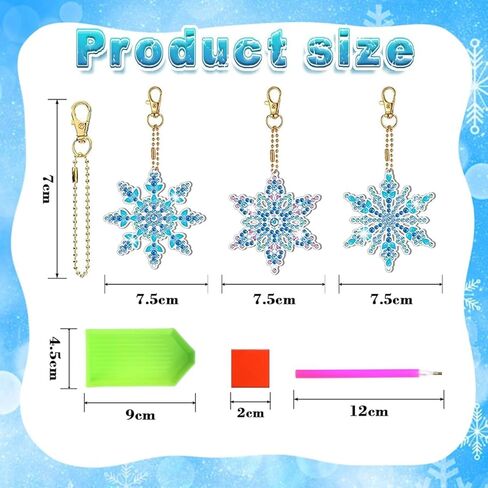 10 قطع من ندفة الثلج الشتوية الماسية 5D DIY طقم طلاء ماسي لعيد الميلاد مجموعات تعليق على الوجهين ندفة الثلج مع قلادة كريستال لعيد الميلاد ونوافذ المنزل والحديقة وديكور الحرف اليدوية in Kuwait