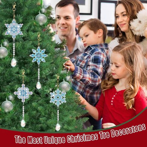 10 قطع من ندفة الثلج الشتوية الماسية 5D DIY طقم طلاء ماسي لعيد الميلاد مجموعات تعليق على الوجهين ندفة الثلج مع قلادة كريستال لعيد الميلاد ونوافذ المنزل والحديقة وديكور الحرف اليدوية in Kuwait