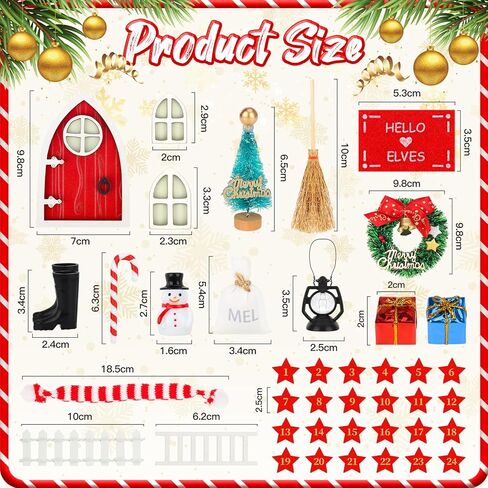دلاء الزفاف 41 قطعة عيد الميلاد دمية مصغرة مجموعة الباب الجنية مع عيد الميلاد قزم الباب الديكور وإكسسوارات شجرة عيد الميلاد 1:12 مقياس مشهد مصغر الحلي لحفلة عيد الميلاد ديكور DIY in Kuwait