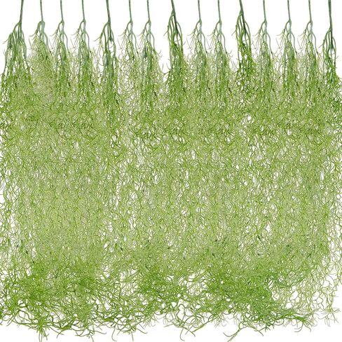 Cindeer 15 Pieces Faux Greenery Moss Realistic Spanish Moss Fake Moss for Potted Plants Hanging Moss Garland for Outdoor Indoor Crafts Halloween Decor(Green,33 Inch, 43 Inch) in Kuwait
