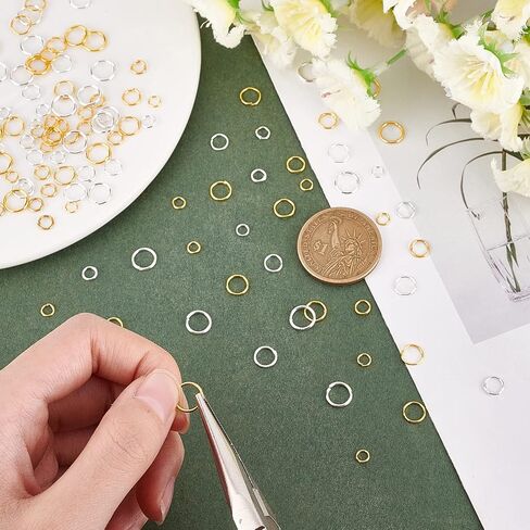 UNICRAFTALE About 1000pcs 4/5/6/7/8mm Golden & Silver Jump Ring Open Jump Rings Iron Connetor Rings Jewelry Making Finding for Earrings Necklaces Jewelry Making in Saudi Arabia