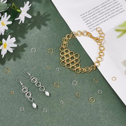 UNICRAFTALE About 1000pcs 4/5/6/7/8mm Golden & Silver Jump Ring Open Jump Rings Iron Connetor Rings Jewelry Making Finding for Earrings Necklaces Jewelry Making in Saudi Arabia