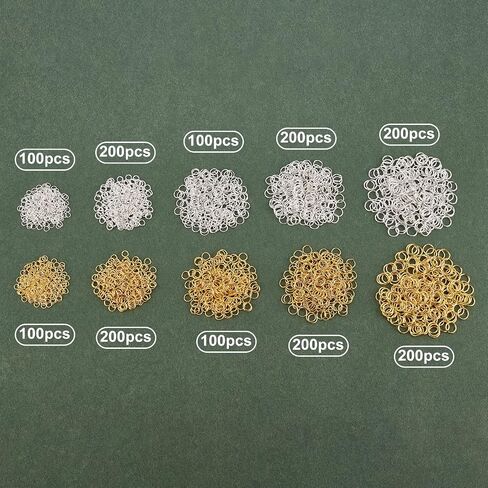 UNICRAFTALE About 1000pcs 4/5/6/7/8mm Golden & Silver Jump Ring Open Jump Rings Iron Connetor Rings Jewelry Making Finding for Earrings Necklaces Jewelry Making in Saudi Arabia