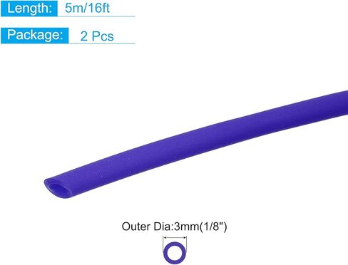 MECCANIXITY 2pcs Hollow Rubber Cord Tubing 1/8" Dia 16ft Rubber Tube for Jewelry DIY Craft Beading Necklaces Bracelet, Black in Kuwait