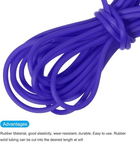 MECCANIXITY 2pcs Hollow Rubber Cord Tubing 1/8" Dia 16ft Rubber Tube for Jewelry DIY Craft Beading Necklaces Bracelet, Black in Kuwait