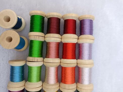 مجموعة خيط حرير مكونة من 30 بكرة حرير التوت الصيني الطبيعي النقي 100% للتطريز اليدوي 30 لونًا على بكرات خشبية ألوان متعددة ألوان مختلطة in Kuwait