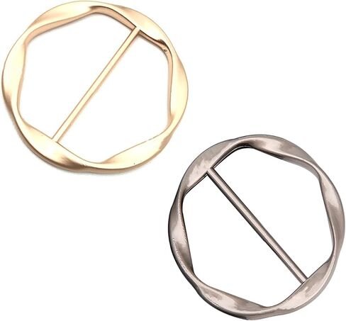 COLORFUL BLING Silk Scarf Ring Clip Clothing Ring Set Shirt Ties Clips Buckle for Women Lady T-Shirts Scarves Clasp Waist Holder Jewelry in Kuwait