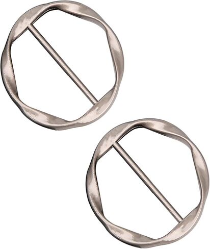 COLORFUL BLING Silk Scarf Ring Clip Clothing Ring Set Shirt Ties Clips Buckle for Women Lady T-Shirts Scarves Clasp Waist Holder Jewelry in Kuwait