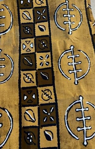 Shophaven Dark Brown Black Ankara Kente Fabric 1 Yard, Kente African Fabric by The Yard, 100% Cotton African Cloth, Ankara Head Tie Scarf, African Print Wax, Ankara African Print in Kuwait