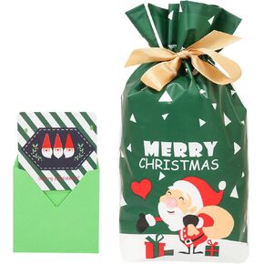 حقيبة هدايا عيد الميلاد من كروكل مع بطاقة | حقيبة خضراء بتصميم سانتا كلوز | عيد ميلاد سعيد وسنة جديدة سعيدة | هدايا للأصدقاء والعائلة والتزيين in Kuwait