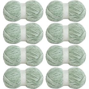 HOMBYS Bulky Chenille Yarn for Knitting,Fluffy Velvet Yarn for Crocheting,Soft Plush Baby Blanket Yarn,Weaving DIY Craft,Cream White 8 Pack (8x91yds, 8x100g)