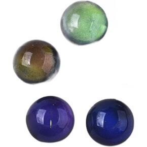 Craftdady 100pcs 10mm Half Round Crystal Glass Mood Cabochons Temperature Sensing Color Changing Flat Back Cabochon Bead Charms for Pendent Jewelry Craft Making
