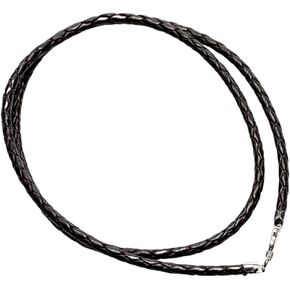 قلادة من الجلد المضفر من CRAFT WIRE مع مشبك من الفضة الإسترليني عيار 925 مطلي بالروديوم صنع في الولايات المتحدة الأمريكية in Kuwait