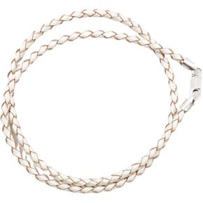 CRAFT WIRE Leather Braided Cord Necklace with Rhodium-Plated 925 Sterling Silver Clasp Made in USA