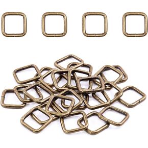 Swpeet 60Pcs 3/4 Inch - 20mm Sliver Metal Rectangle Ring, Webbing Belts Buckle Metal Rings for for Belt Bags DIY Accessories Keychains Belts and Dog Leash (Sliver, 3/4 Inch)