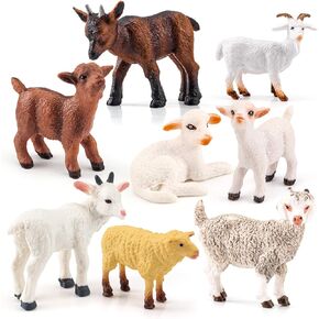 Lamb Figurines Bulk 8PCS Lamb Toy Set for Toddlers Sheep Toys Farm Animal Figurines Cake Topper Sheep Figurine Kids Preschool Sheep Gifts in Kuwait