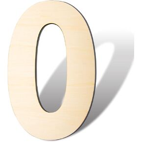14 Inch Blank Wood Number 0 Unfinished Wooden Number Sign Large Number 0 for Birthday Graduation DIY Craft Art Decoration Party Decoration. (0)