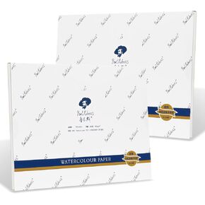 ورق تلوين مائي عالي الجودة بول روبنز للفنانين، ورق رسم خالٍ من الاحماض مضغوط على البارد 7.87 انش × 5.43 انش، 100% قطن 300 غرام لكل متر مربع، 40 ورقة، لوازم فنية للرسم بالألوان المائية للمبتدئين in Kuwait