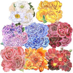 80 جهاز كمبيوتر شخصى ملصقات زهرة كبيرة لسكرابوكينغ، بريق لامعة الأزهار للماء الشارات الزخرفية ذاتية اللصق سكرابوكينغ ملصقات للمجلات غير المرغوب فيه المخططين زجاجات المياه الراتنج ورقة الحرف in Kuwait