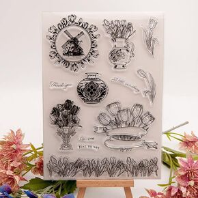 Spring 8pcs Summer Autumn Foliage Leaves Clear Stamps for Card Making Decoration DIY Scrapbooking,Summer Leaf Silicone Transparent Seal Clear Stamps for Embossing Album Decor Craft.