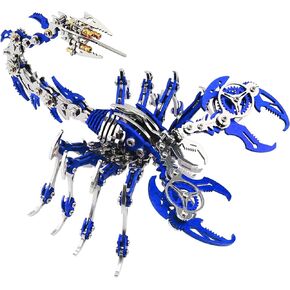 3D Scorpion Metal Puzzle Model, Stainless Steel DIY Scorpion King Kit, Hand-assembled Model Decor, Puzzles for Adults/Teenagers (blue)