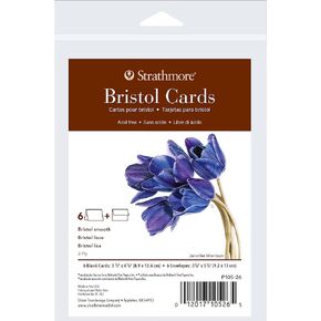 Strathmore 400 Series Cards, Bristol, 5x6.875 inches, 6 Pack, Envelopes Included - Custom Greeting Cards for Weddings, Events, Birthdays