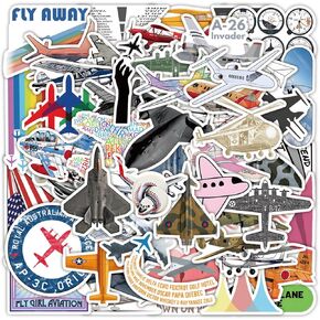 Fly Away Stickers 50pcs Airplane Fighter Space Shuttl Stickers for Kids Teens and Adults Vinyl Waterproof Stickers,Laptop Skateboard Water Bottles Bumper Computer Guitar Decals in Saudi Arabia