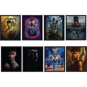 ملصقات بلاك بانثر واكاندا للأبد، مجموعة من 8 ملصقات فيلم ترويجي، ملصق واكاندا للأبد، ملصق بلاك بانثر الثاني، ملصق بلاك بانثر 2022 تكملة من بلاك بانثر (8 × 10) in Kuwait