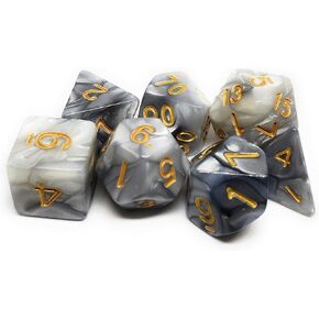 7 Piece Dice Set, RPG, D4, D6, D8, D10, D%, D12, D20 - Smoke in Saudi Arabia
