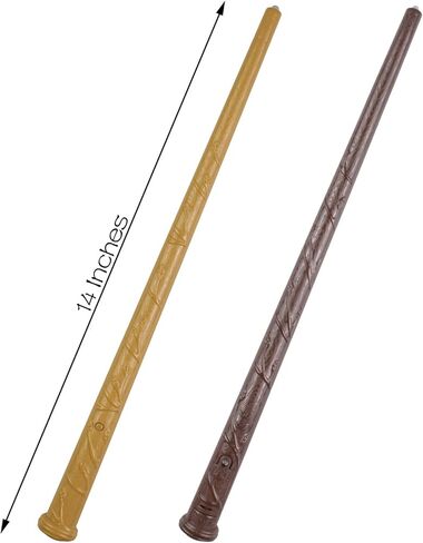 Light Up Magic Wizard Wand with 4 Color Lights & Sound - Set of 8 Illuminating Witch Sorcerer Toys for Kids Cosplay Party, Golden in Saudi Arabia