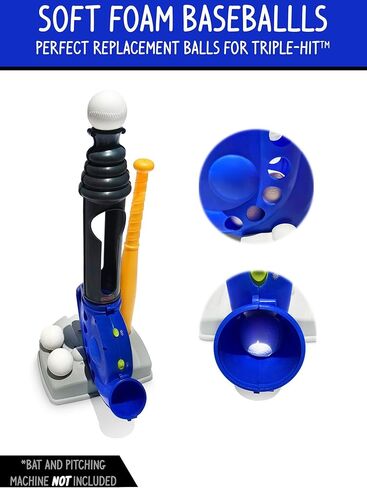 3 Pack Soft Baseballs for Kids - Compatible w/Fisher-Price Triple Hit Pitching & Tball Set | Perfect T Balls for Toddlers & Beginners in Kuwait