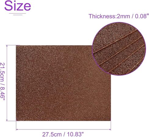 DMiotech 6 عبوات مقاس 10.83 × 8.46 بوصة 2 مم سميكة من صفائح إسفنجية EVA للفنون والحرف اليدوية صفائح إسفنجية لامعة باللون البني in Saudi Arabia