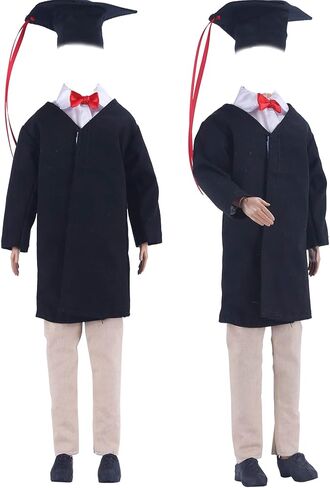 ياماسو مجموعة ملابس عصرية مكونة من 5 قطع، ملابس تخرج، ملابس كاجوال مصنوعة يدويا لدمى الاولاد مقاس 12 انش in Kuwait