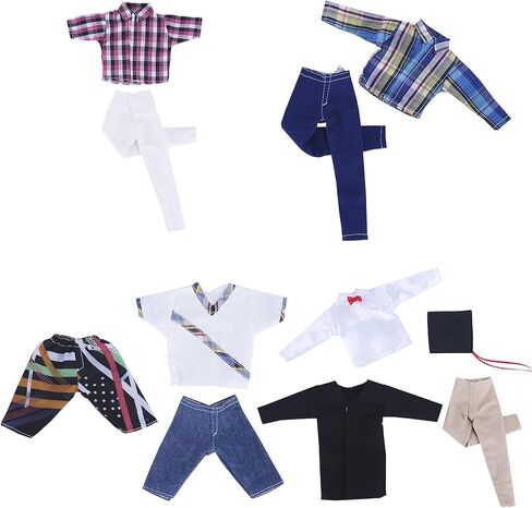 ياماسو مجموعة ملابس عصرية مكونة من 5 قطع، ملابس تخرج، ملابس كاجوال مصنوعة يدويا لدمى الاولاد مقاس 12 انش in Kuwait