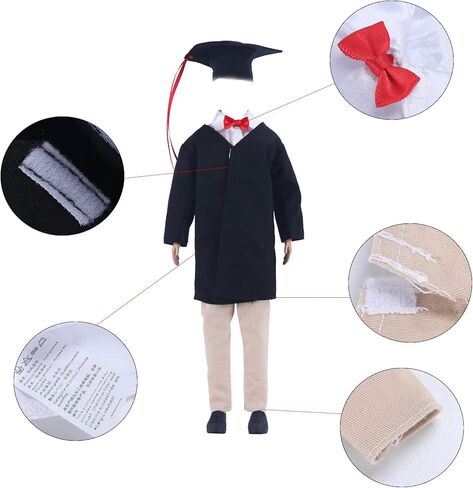 ياماسو مجموعة ملابس عصرية مكونة من 5 قطع، ملابس تخرج، ملابس كاجوال مصنوعة يدويا لدمى الاولاد مقاس 12 انش in Kuwait