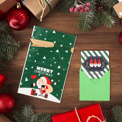 حقيبة هدايا عيد الميلاد من كروكل مع بطاقة | حقيبة خضراء بتصميم سانتا كلوز | عيد ميلاد سعيد وسنة جديدة سعيدة | هدايا للأصدقاء والعائلة والتزيين in Kuwait