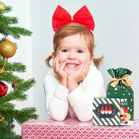 حقيبة هدايا عيد الميلاد من كروكل مع بطاقة | حقيبة خضراء بتصميم سانتا كلوز | عيد ميلاد سعيد وسنة جديدة سعيدة | هدايا للأصدقاء والعائلة والتزيين in Kuwait