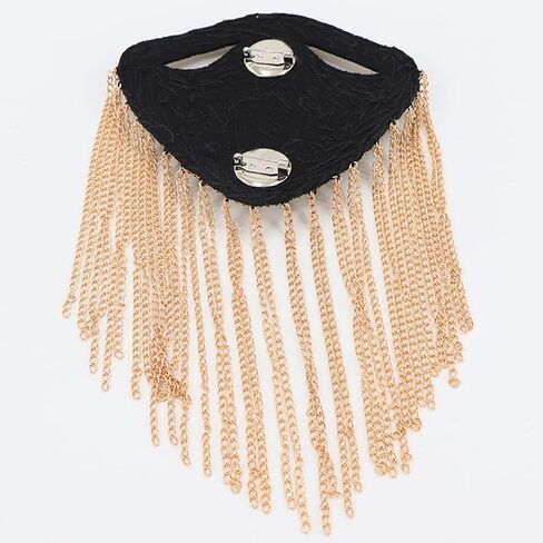 1 Pair Crystal Tassel Shoulder Epaulets, Sparking Shoulder Badge, Silver in Kuwait
