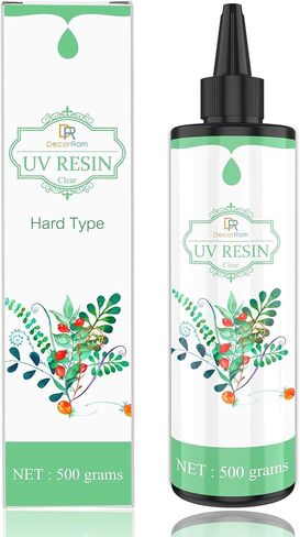 راتينج الأشعة فوق البنفسجية - ترقية 500 جرام من راتنجات الإيبوكسي الصلبة الشفافة الكريستالية المعالجة بالأشعة فوق البنفسجية لصناعة المجوهرات، قالب الراتنج، الصب - علاج شمسي شفاف من أشعة الشمس، راتنج رقيق منشط للقلادة، الحرف اليدوية اليدوية in Kuwait