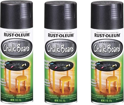 طلاء بخاخ للسبورة من Rust-Oleum 1913830-3PK، 12 أونصة، أسود، 3 عبوات in Saudi Arabia