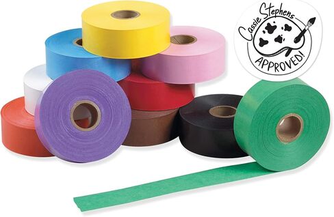 شريط فني لاصق من Pacon Wet N'، ألوان متنوعة، 1-1/2 x 250'، 10 بكرات in Kuwait