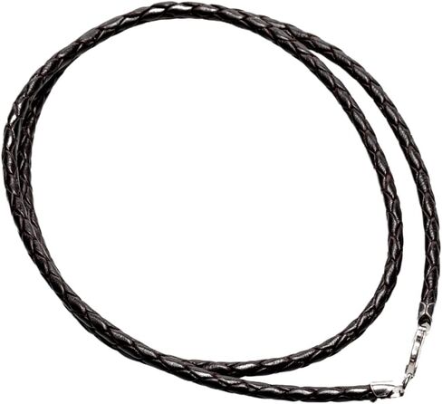 قلادة من الجلد المضفر من CRAFT WIRE مع مشبك من الفضة الإسترليني عيار 925 مطلي بالروديوم صنع في الولايات المتحدة الأمريكية in Kuwait