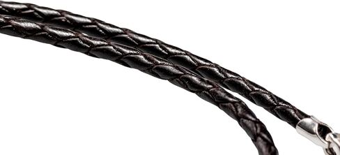 قلادة من الجلد المضفر من CRAFT WIRE مع مشبك من الفضة الإسترليني عيار 925 مطلي بالروديوم صنع في الولايات المتحدة الأمريكية in Kuwait