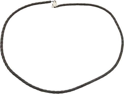 قلادة من الجلد المضفر من CRAFT WIRE مع مشبك من الفضة الإسترليني عيار 925 مطلي بالروديوم صنع في الولايات المتحدة الأمريكية in Kuwait