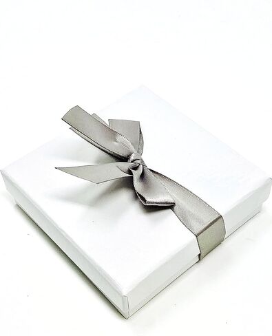 شريط فضي رمادي مع شريط مطاطي لصندوق المجوهرات 3.5 × 3.5 × 1 (50 قطعة) من فانفاريا (GBR-50) in Kuwait